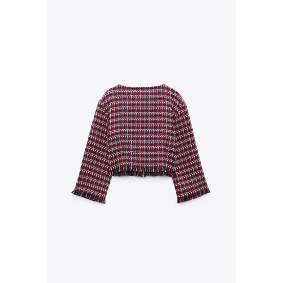 NWOT Zara Frayed Textured Top - Picture 2 of 7